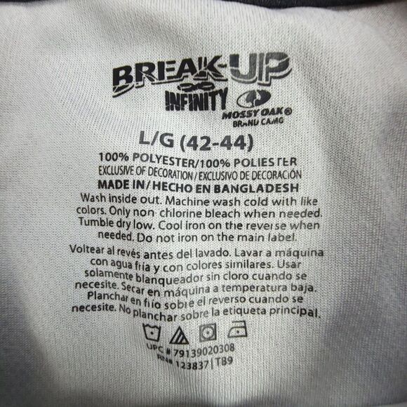 NEW Mossy Oak Crew Neck Mesh Long Sleeve Camo Hunting Shirt Mens Large Brown - Picture 2 of 6